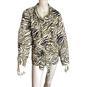 Jones New York Sport Zebra Print Utility Jacket with Belt – Size XL